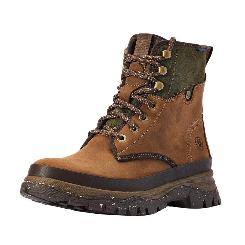 Ariat Moresby Waterproof Boot in Oily Distressed Brown and Olive